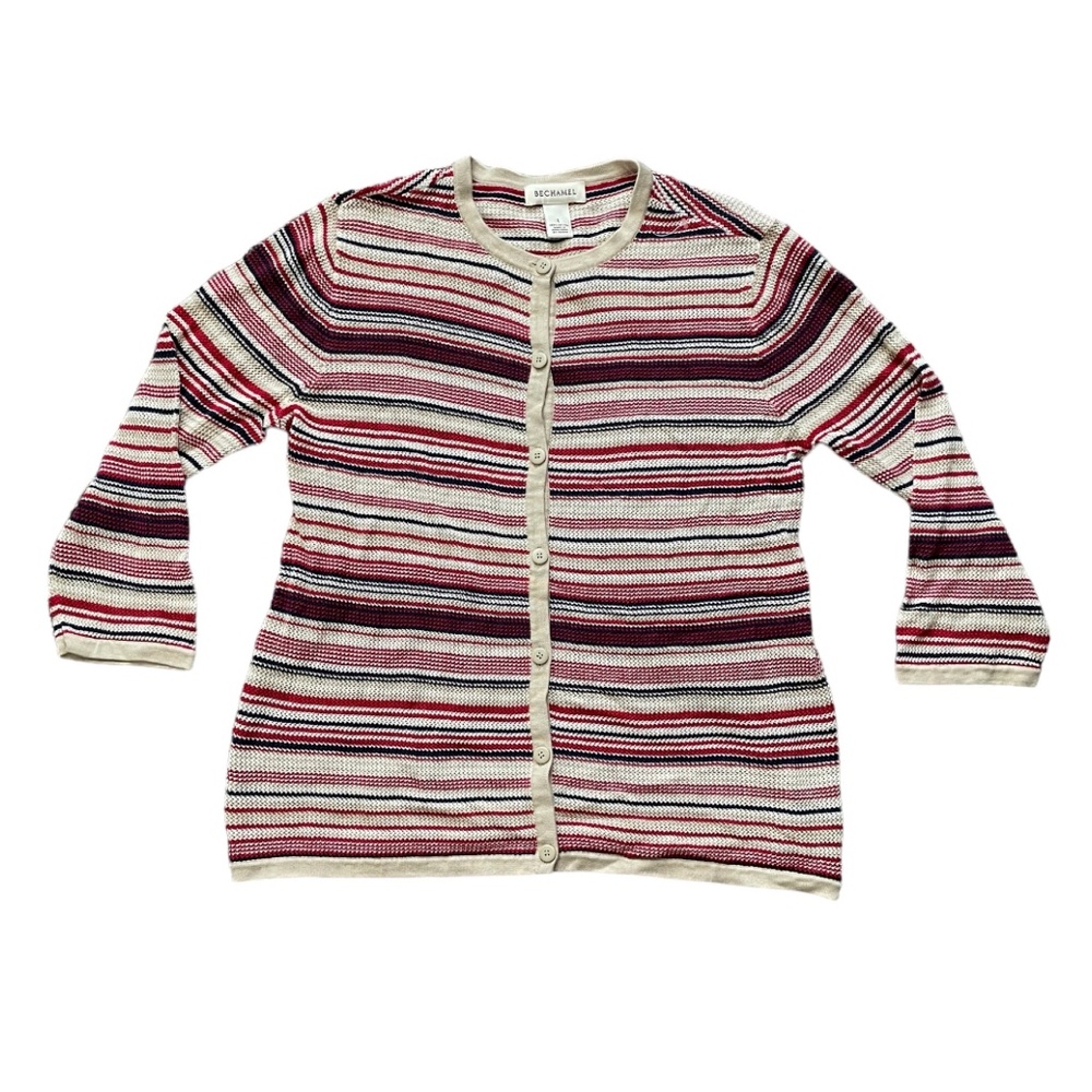 Bechamel Knit Striped Cardigan Size Large